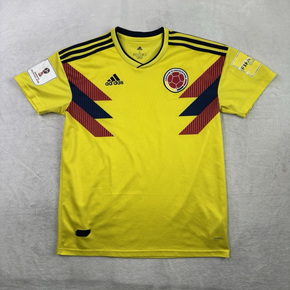 Adidas 2018 Colombia FIFA Yellow Home Soccer Jersey Men's Small
